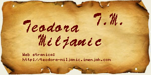 Teodora Miljanić vizit kartica